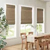 Breebe Bamboo Light Filtering Roman Shade 64'l In Brown