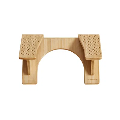 Breebe Bamboo Toilet Stool With Non-slip Grooves In Brown