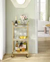Breebe Bar Cart, Home Bar Serving Cart, Small Bar Cart With 3-tier Shelf