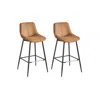 Breebe Bar Height Bar Stools With Back Set Of 2 In Neutral