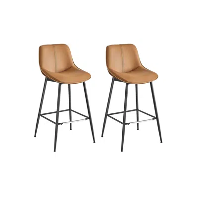 Breebe Bar Height Bar Stools With Back Set Of 2 In Neutral
