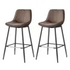 Breebe Bar Height Bar Stools With Back Set Of 2 In Brown