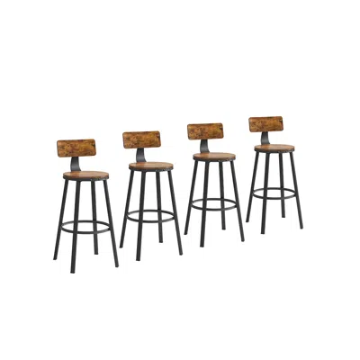 Breebe Bar Stools Set Of 4 In Brown