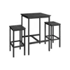 Breebe Bar Table And Chairs Set Ebony Black And Ink Black
