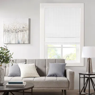 Breebe Basketweave Room Darkening Cordless Roman Shade In Neutral
