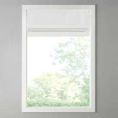 Breebe Basketweave Room Darkening Cordless Roman Shade In White