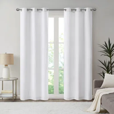 Breebe Basketweave Room Darkening Curtain Panel Pair(2 Pcs Window Panels) In Gray