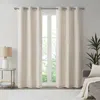 Breebe Basketweave Room Darkening Curtain Panel Pair(2 Pcs Window Panels) In Neutral