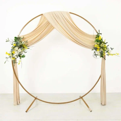 Breebe Beige 4-way Stretch Spandex Event Curtain Drapes, Wrinkle Free Backdrop Event Panel With Rod Pockets