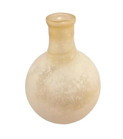 Breebe Beige Decorative Glass Flower Vase 8 X 11 Inch Home Decor Accent In Neutral