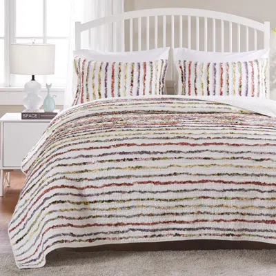 Breebe Bella Ruffle Quilt Set 3-piece King/cal King In Multi