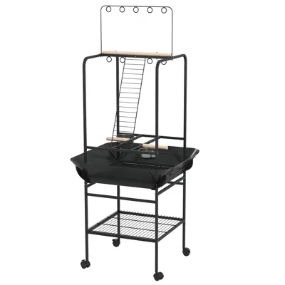 Breebe Bird Stand With Wheels With Pull-out Tray For Indoor Outdoor In Grey