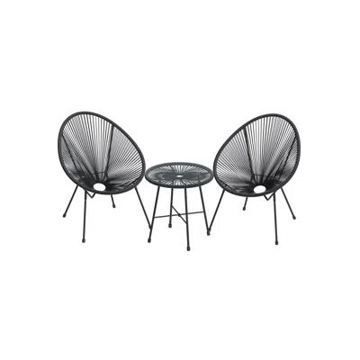 Breebe Black 3-piece Outdoor Acapulco Chair
