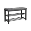 Breebe Black 3-tier Shoe Rack With Gray Cushion
