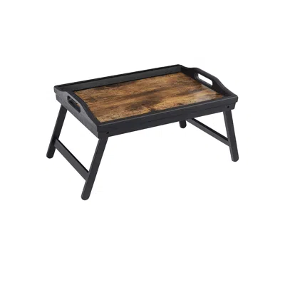 Breebe Black & Brown Bed Tray With Foldable Legs In Blue