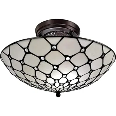Breebe Black And White Unique Statement Two Light Glass Dimmable Chandelier With Black And White Shades