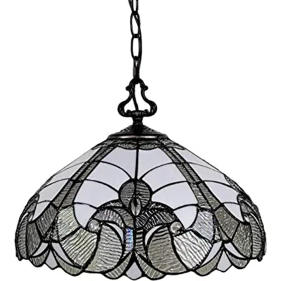 Breebe Black And White Unique Statement Two Light Glass Dimmable Chandelier With Black And White Shades In Gray
