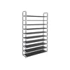 Breebe Black Fabric 10 Tiers Shoe Storage Rack