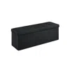 Breebe Black Folding Storage Ottoman Bench