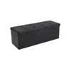 Breebe Black Folding Storage Ottoman Bench With Lid