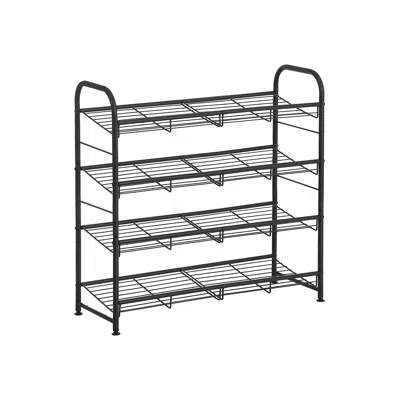 Breebe Black Metal Shoe Rack With 4 Shelves