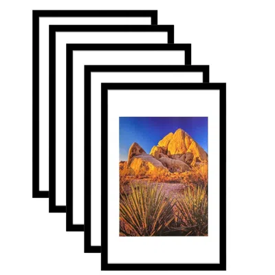 Breebe Black Pvc Picture Frames, 15.4" W X 3.1" D X 21.3" H, Wall Mount Display Frames,pack Of 5
