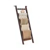 Breebe Blanket Ladder 6-tier Ladder Shelf 4 Removable Hooks Maroon Brown In Brown