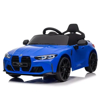 Breebe Bmw M4 12v Kids Ride On Toy Car 2.4g W/parents Remote Control,three Speed Adjustable,power Display,  In Blue