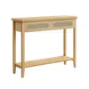 Breebe Boho Console Table With 2 Drawers And Open Shelf In Neutral