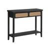 Breebe Boho Console Table With 2 Drawers And Open Shelf In Black