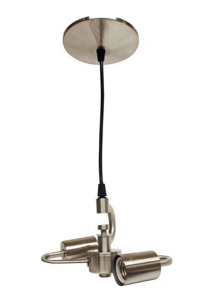 Breebe Brass Bulb Two Light Metal Chandelier In Silver