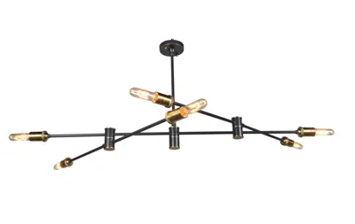 Breebe Bronze Sputnik Six Light Metal Chandelier In Multi