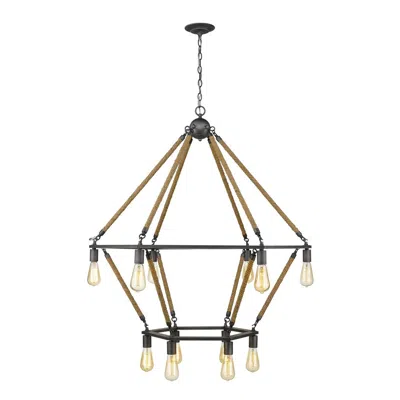 Breebe Brown And Black Twelve Light Metal Dimmable Chandelier In Gold