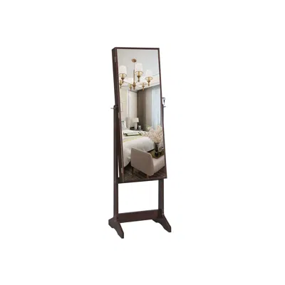 Breebe Brown Free Standing Jewelry Armoire With Mirror