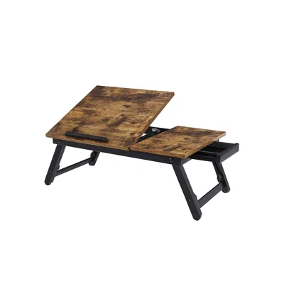Breebe Brown Laptop Desk With Adjustable Top For Bed