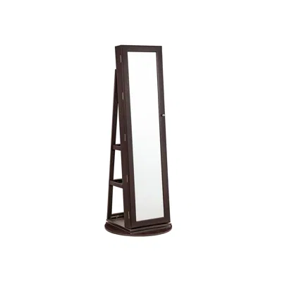 Breebe Brown Swivel Jewelry Armoire With Mirror