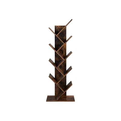 Breebe Brown Tree-shaped Standing Wooden Bookshelf