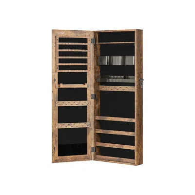 Breebe Brown Wall-mounted Jewelry Box With Mirror