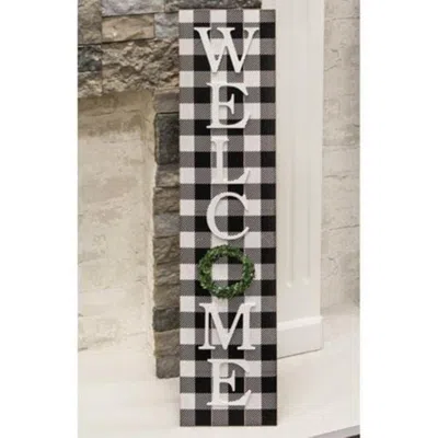 Breebe Buffalo Check Welcome Sign With Easel