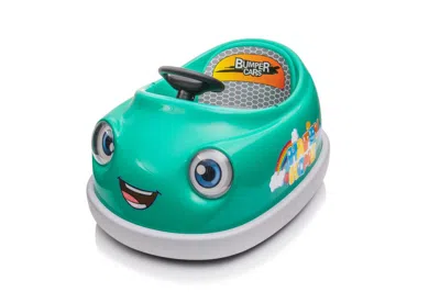 Breebe Bumper Car For Kids, 12v Dual Drive 1-6 Years Old Children's Electric Car With Pushrod Dinner Plate  In Green