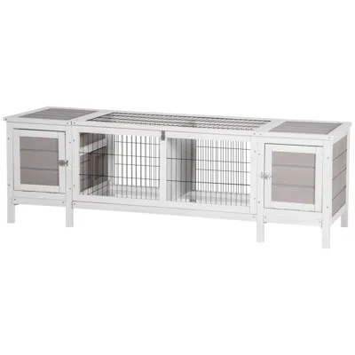 Breebe Bunny Cage With Pull-out Tray, And Divided Board For Indoor In White