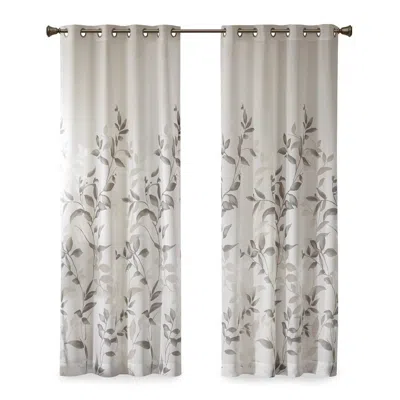 Breebe Burnout Printed Curtain Panel Pair(2 Pcs Window Panels) In White