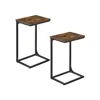 Breebe C-shaped End Table Rustic Brown And Black