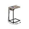 Breebe C-shaped Side Table With Charging Station In Multi