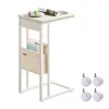Breebe C-shaped Side Table With Fabric Storage Bag