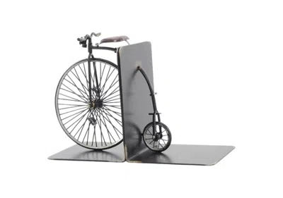 Breebe C1870 High Wheeler Bicycle Metal Decorative Bookends In Black