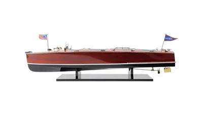 Breebe C1928 Chris Craft Triple Cockpit Large Painted Model In Burgundy
