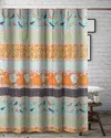 Breebe Carlie Calico Stripe Shower Curtain - 72x72 In Multi