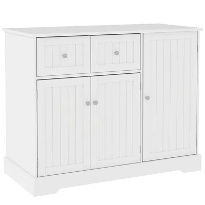 Breebe Cat Litter Box Enclosure With Drawers, Storage And Anti-tip Kit In White
