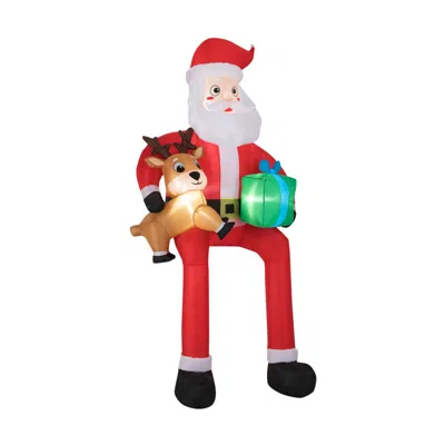Breebe Christmas Inflatable Santa Outdoor Decoratio With Built-in Led Lights In Red